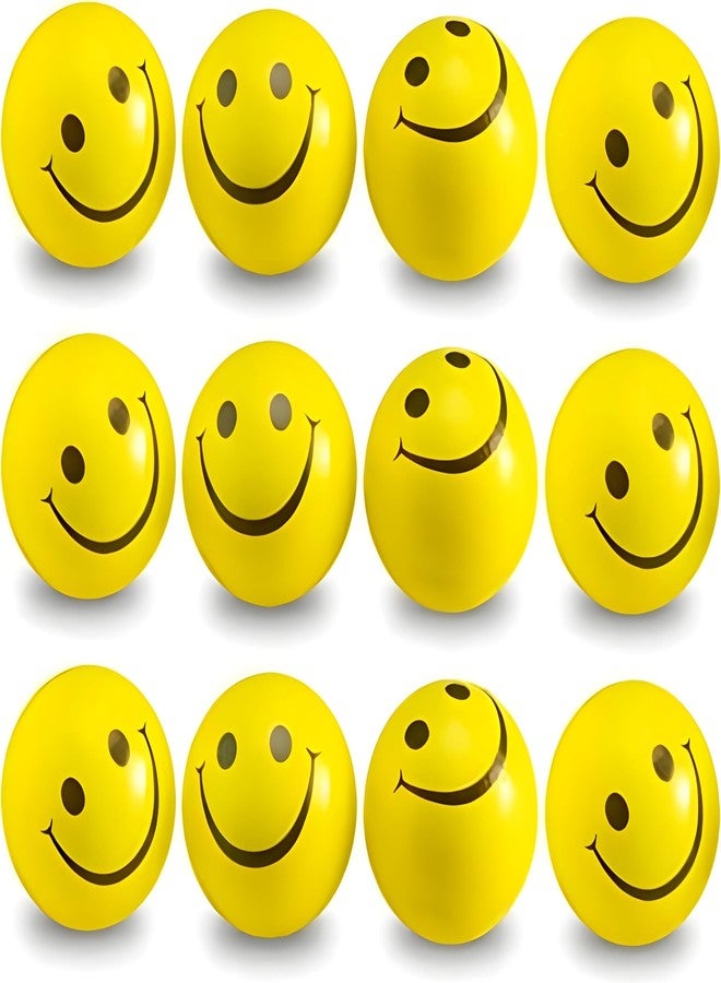 VACHI® Smiley Face Squeeze Yellow Ball Stress Reliver Balls, Smiley Face Squeeze Ball'S for Kids and Adults for Stress'S Relief and Playing (Pack of 7) - Image 1